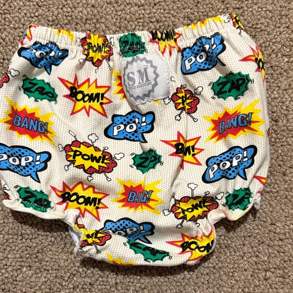 Stud muffin comic print diaper cover
